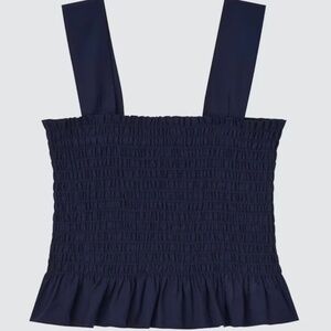 Uniqlo - Cotton‎ Shirred Sleeveless Blouse - Size L